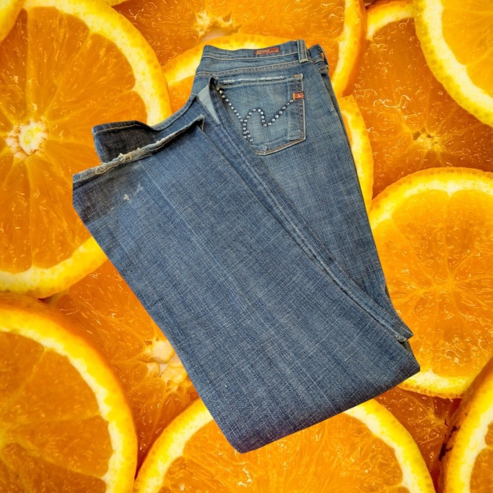 Citizens of Humanity Kelly 001 Low Waist Bootcut Jeans Blue Rhinestone Size 29